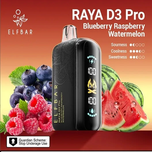 Elf Bar Raya D3 Pro 30K Blueberry Raspberry Watermelon - Vape Shop Vijayawada