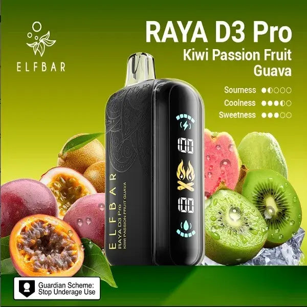 Elf Bar Raya D3 Pro – Kiwi Passion Fruit Guava - Vape Shop Vijayawada