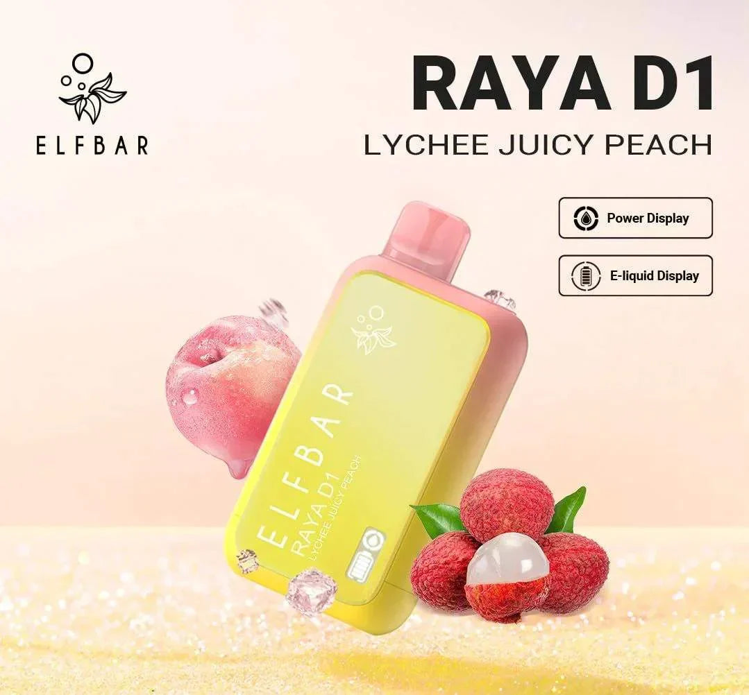 ELF BAR RAYA D1 – Lychee Juicy Peach - Vape Shop Vijayawada