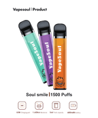 VapeSoul Smile II Rechargable Disposable Vape (1500Puffs) India | Vape Store